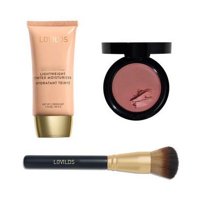 Lightweight Tinted Moisturizer+ Blush cream+ Wonder Brush