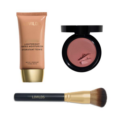 Lightweight Tinted Moisturizer+ Blush cream+ Wonder Brush