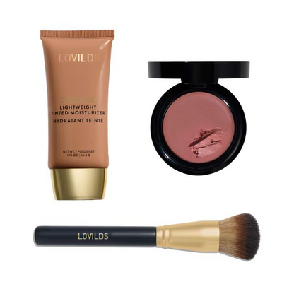 Lightweight Tinted Moisturizer+ Blush cream+ Wonder Brush