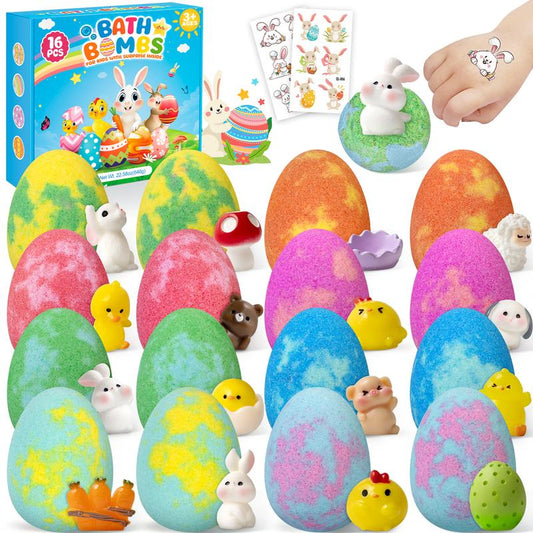 🥚Easter Surprise Bath Bombs for Kids🌈16-Pack