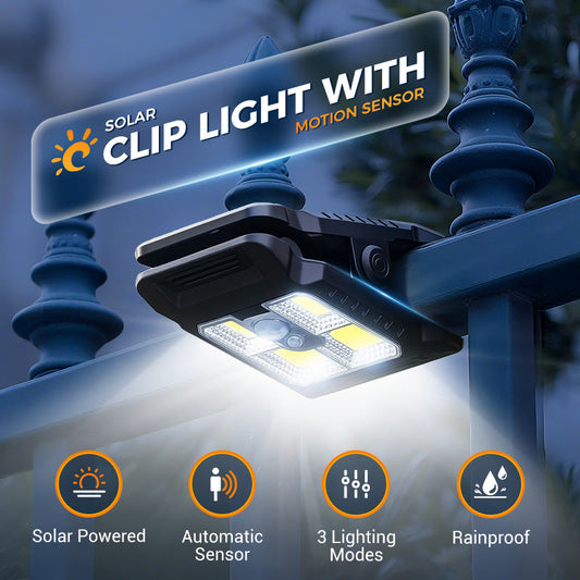 Outdoor Solar Clip Light with Motion Sensor