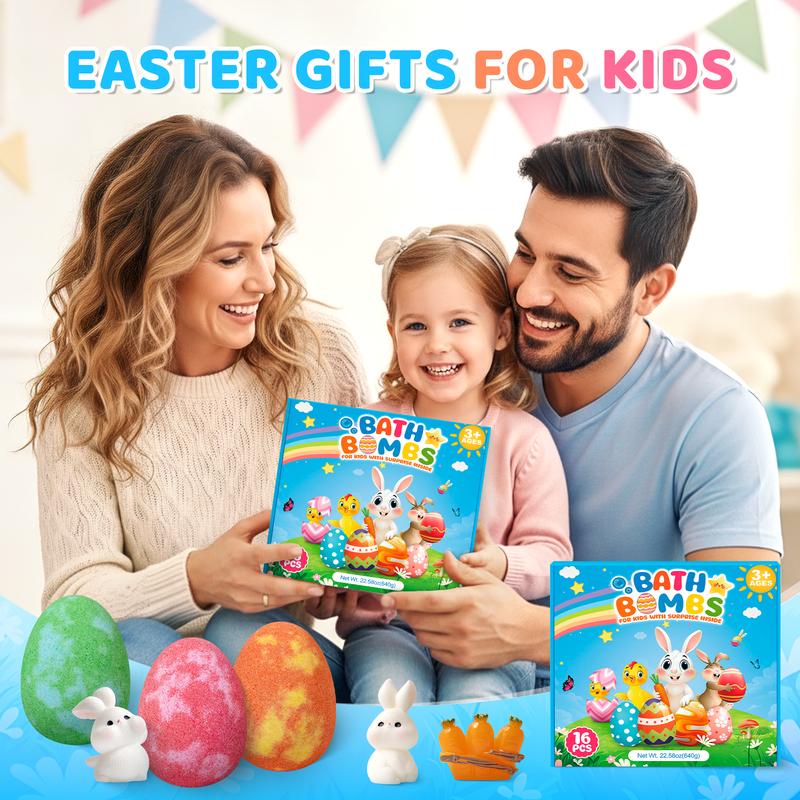 🥚Easter Surprise Bath Bombs for Kids🌈16-Pack