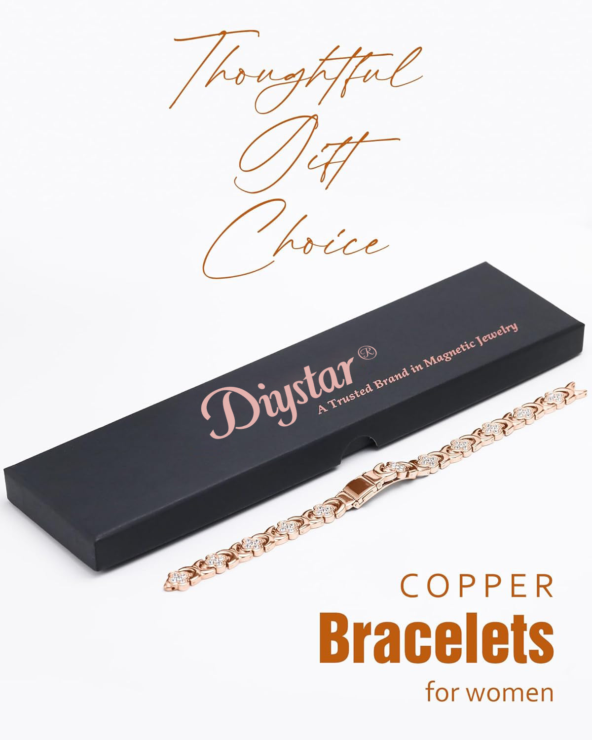 🔥🔥Diystar® Copper Bracelets for Women. Pure Copper Magnetic Bracelet with 3800 Gauss Effective Magnets