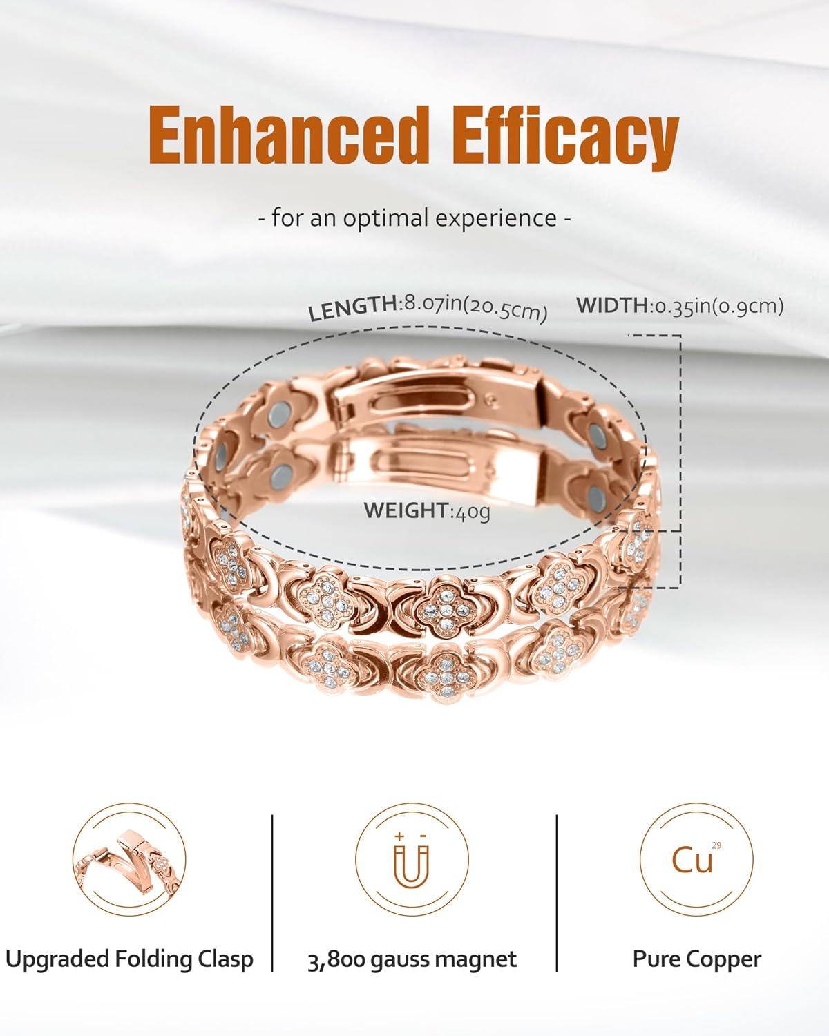 🔥🔥Diystar® Copper Bracelets for Women. Pure Copper Magnetic Bracelet with 3800 Gauss Effective Magnets