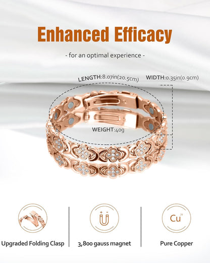 🔥🔥Diystar® Copper Bracelets for Women. Pure Copper Magnetic Bracelet with 3800 Gauss Effective Magnets