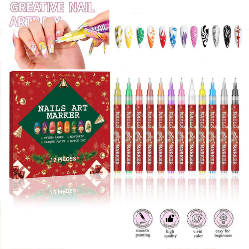 12 Colors DIY Nail Art Pens Set