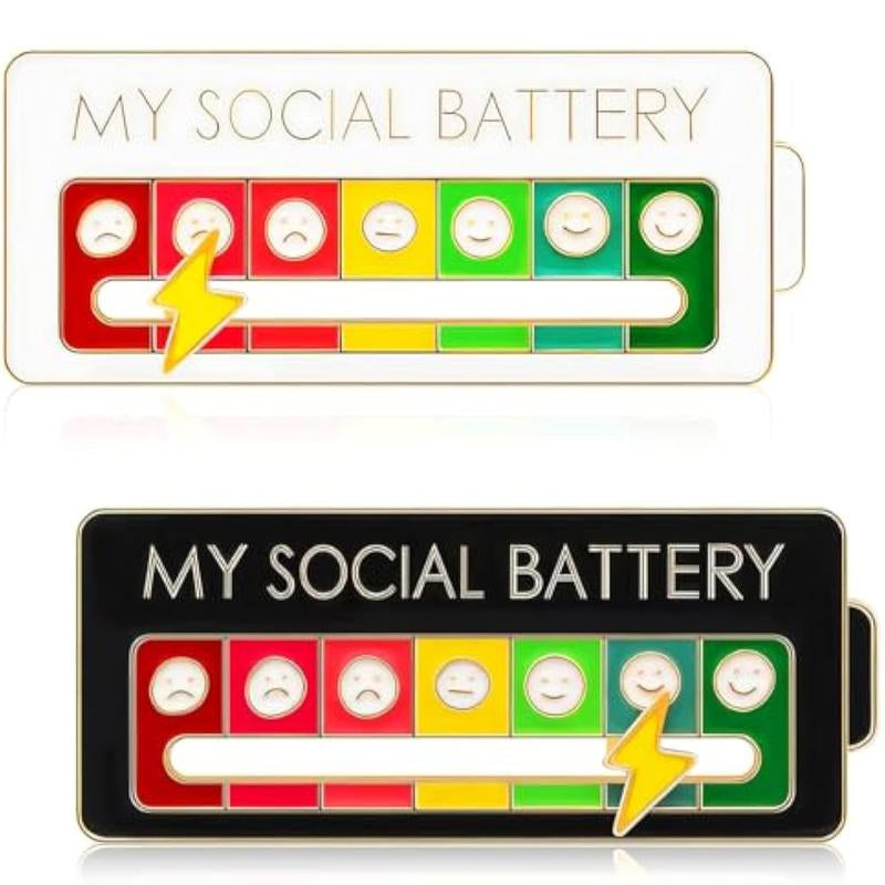 SOCIAL BATTERY PIN-Slider Pins for Introverts