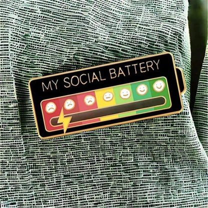 SOCIAL BATTERY PIN-Slider Pins for Introverts