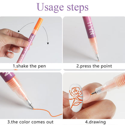12 Colors DIY Nail Art Pens Set