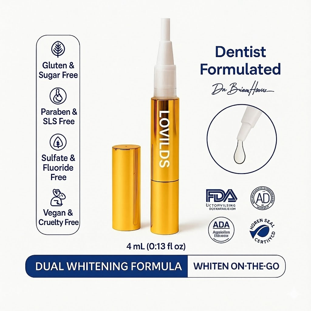 LOVILDS™Extra-Strength Teeth Whitening Serum Pen + Dual-Peroxide Formula & Xylitol