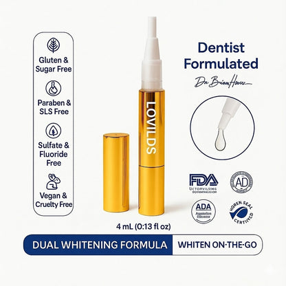 LOVILDS™Extra-Strength Teeth Whitening Serum Pen + Dual-Peroxide Formula & Xylitol