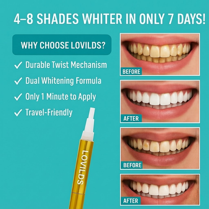 LOVILDS™Extra-Strength Teeth Whitening Serum Pen + Dual-Peroxide Formula & Xylitol