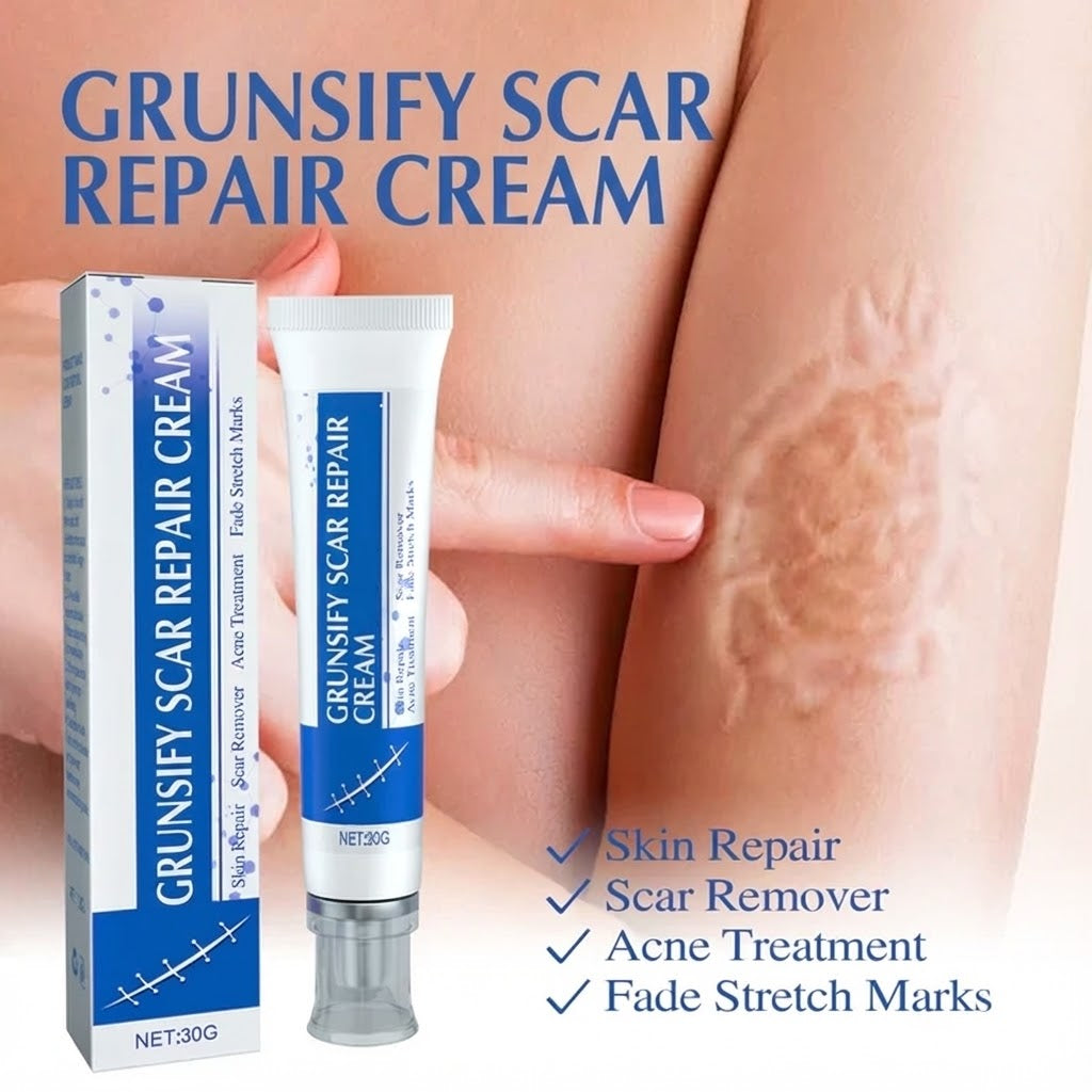 Grunsify Advanced Scar Repair Cream – Fade Scars & Tighten Skin for Men and Women